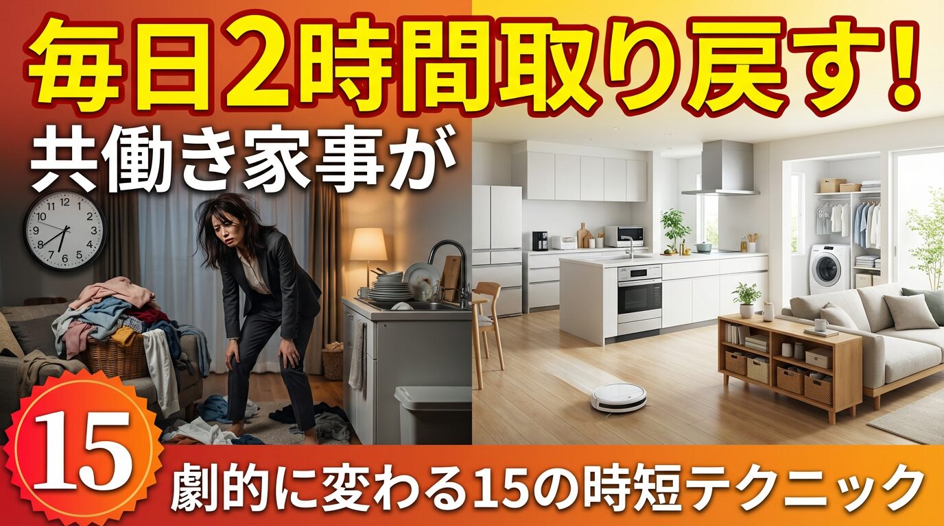 共働き家事の時間削減術｜毎日2時間取り戻す15の実践テクニック